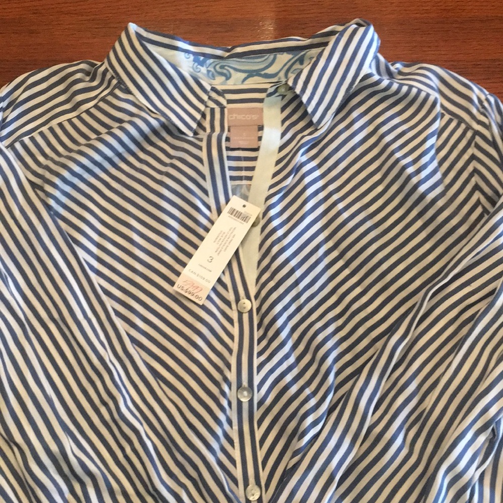Blue & White Stipe NWT CHICOS